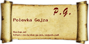 Polevka Gejza névjegykártya